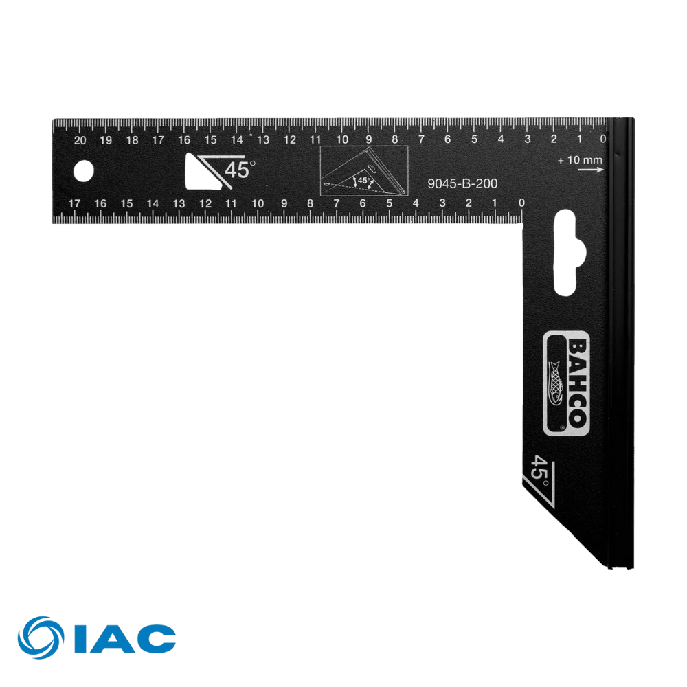 BAHCO 9045-B-300 – CARPENTER SQUARE WITH STEEL BLADE 300 MM
