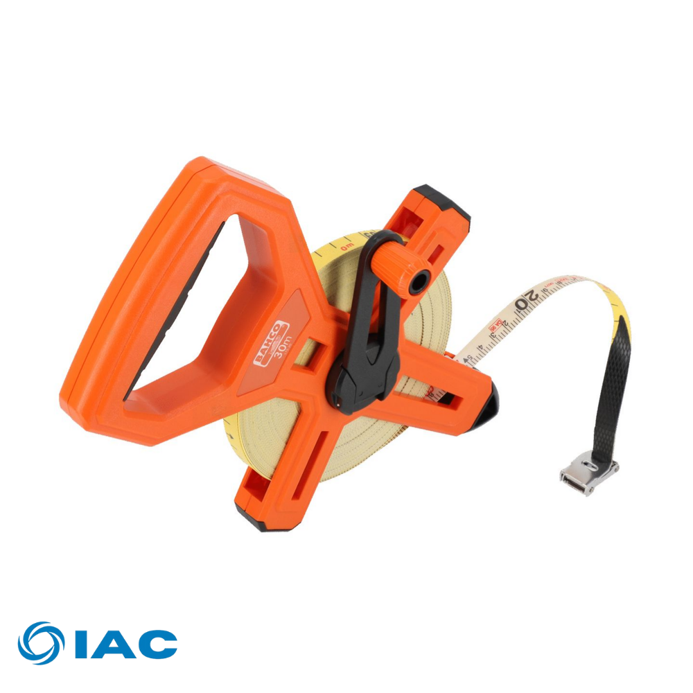BAHCO LTS-100-E – METRIC/IMPERIAL LONG MEASURING TAPE WITH NYLON COATED BLADE AND OPEN CASE 100 M