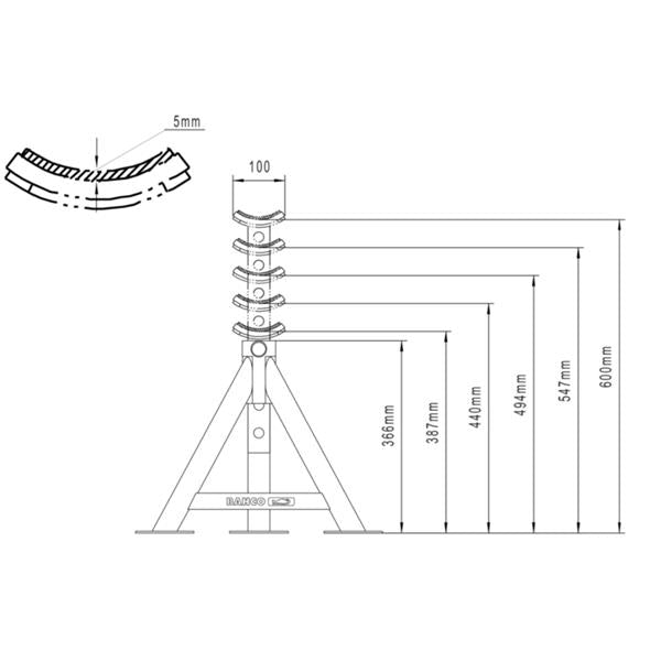 BAHCO 8 Tonne Axle Stand Bh3hd8000