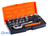 BAHCO – SBSL25 – 1/4″ SQUARE DRIVE SOCKET SET WITH METRIC HEX PROFILE AND SCREWDRIVER BITS/BIT HOLDER – 25 PCS/CASE RETAIL PACK