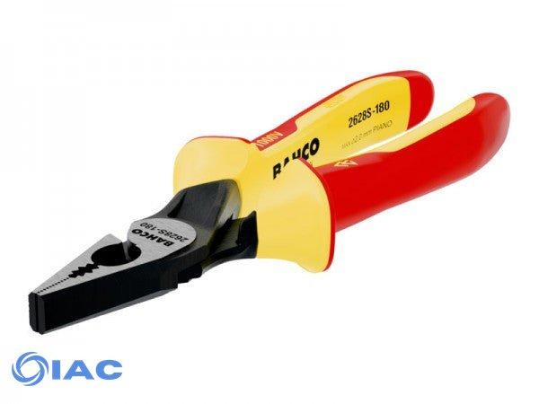 BAHCO 2628S-180 – ERGO™ COMBINATION PLIERS WITH INSULATED DUAL-COMPONENT HANDLES AND PHOSPHATE FINISH (180 MM)