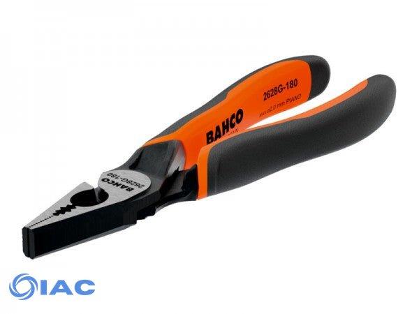 BAHCO 2628G-180 – ERGO™ COMBINATION PLIERS WITH SELF-OPENING DUAL-COMPONENT HANDLES AND PHOSPHATE FINISH (180 MM)