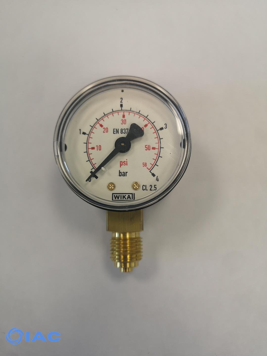 Vertical pressure gauge 50mm, 0 to 4 bar 1/4" MS450