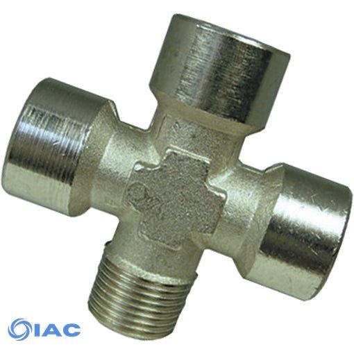 G1/2" Nickel Plated Equal Female Cross with One male Branch Thread CH20mm CODE: EFC12MF