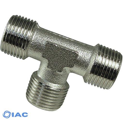 Nickel Plated Equal Tee Male Thread BSPP G3/8" CODE: ETM38
