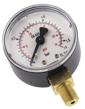 Pressure Gauge, Bottom Entry, Steel Case