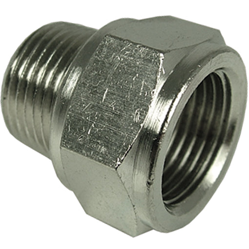 Male X Female Nickel Plated Tapered Adaptor BSPT/BSPP
