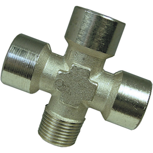 Nickel Plated Equal Female Cross with One male Branch Thread BSPP