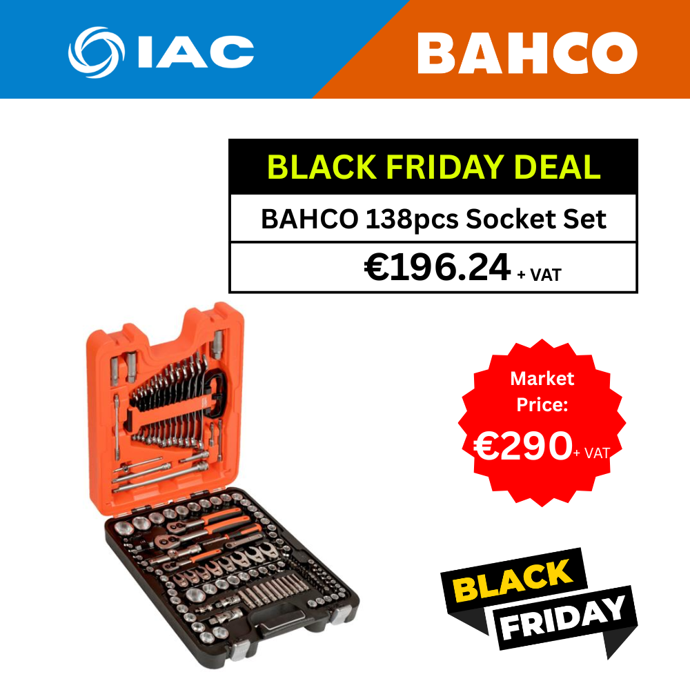 BAHCO S138 – 1/4 3/8 AND 1/2″ SQUARE DRIVE SOCKET SET WITH COMBINATION WRENCHES/SCREWDRIVER BITS – 138 PCS/CASE