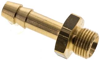 MALE TAPERED HOSE TAIL 1/4" TO 9MM BRASS