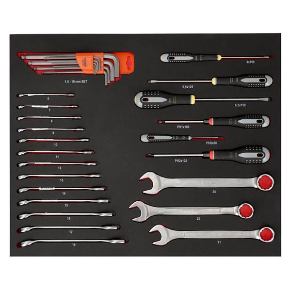 BAHCO Heavy Duty 26" Campaign Trolley with Tools, 215 Piece Kit