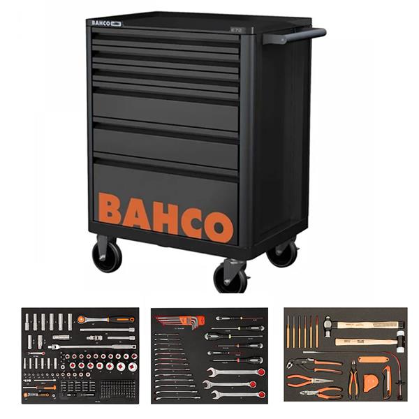 BAHCO Heavy Duty 26" Campaign Trolley with Tools, 215 Piece Kit