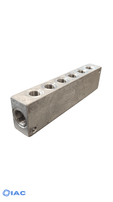 Aluminium Distribution Manifold – Ports Two Sides DMD381214