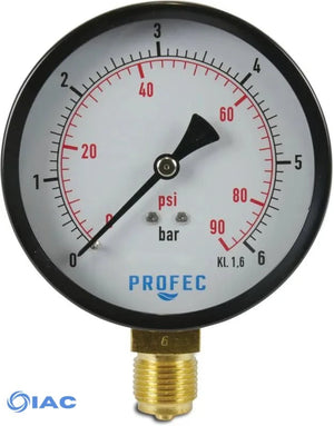 Profec Pressure gauge 50 mm male 1/4" 0-16bar 0850025