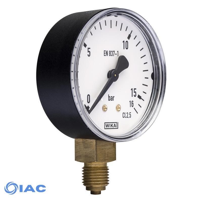 Vertical pressure gauge 40mm, 0 to 16 bar, G 1/4" MS1644