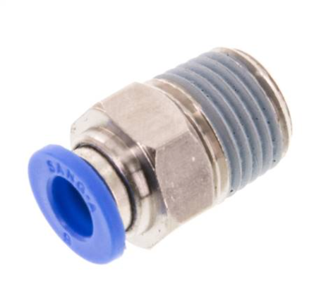 Parallel Male Stud Thread BSPP G1/4" X 6mm Tube APC6-02