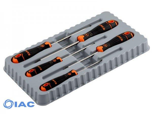 BAHCO B219.015 – BAHCOFIT SLOTTED/POZIDRIV SCREWDRIVER SET WITH RUBBER GRIP – 5 PCS