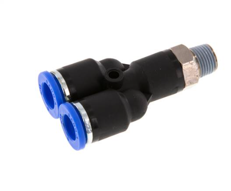 1/8" X 8mm Threaded Y Connector x Tube APX8-01