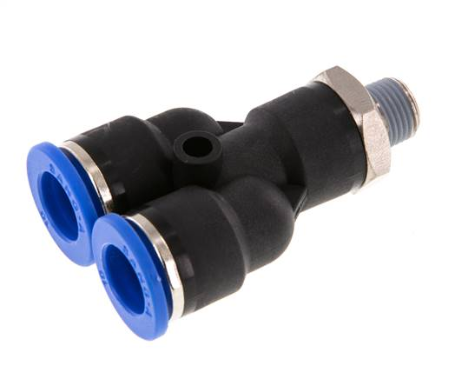 1/8" X 10mm Threaded Y Connector x Tube APX10-01