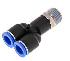 Threaded Y Connector BSPT 1/2" X 12mm Tube APX12-04