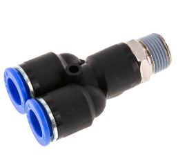 Threaded Y Connector BSPT 3/8" X 12mm Tube APX12-03