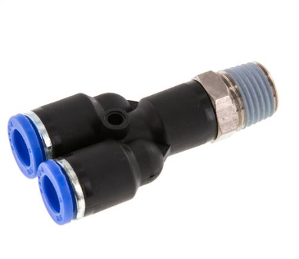 1/4" X 8mm Threaded Y Connector x Tube APX8-02