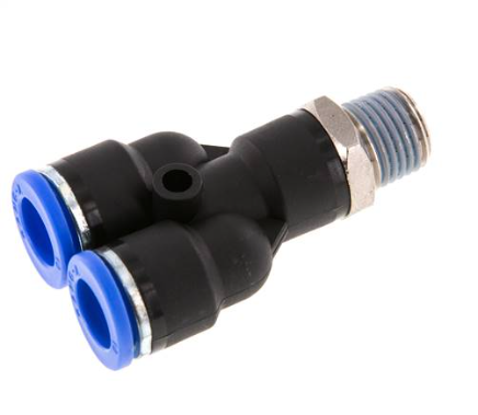 1/4" X 10mm Threaded Y Connector x Tube APX10-02