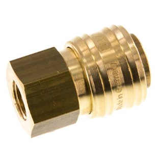 Coupling socket NW7,2) G 1/4"(Female thread) Brass KDGI 14 NW7