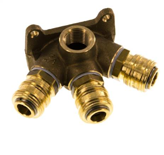 Pipeline socket 2x G 1/2" + 3x coupling sockets WDKDG 12 LW3 MS NW7