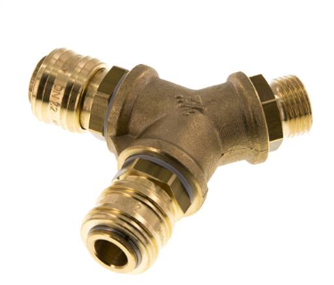 2-way-Air junction with coupling sockets, G 1/2" LWKDGDN 212 NW7