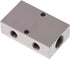 Distributor bar 2x G 3/8"-2x G 1/8", Anodized aluminium