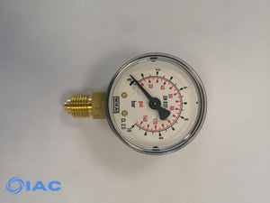 Vertical pressure gauge 50mm, 0 to 10 bar 1/4" MS1050