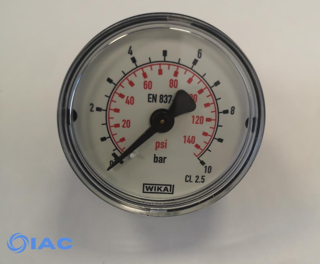 Pressure gauge horizontal 50mm 0-10 bar 1/4" MW1050