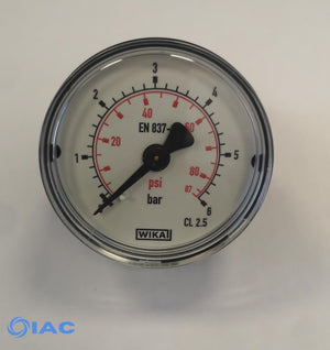 Pressure gauge horizontal 50mm 0-6 bar 1/4" MW650