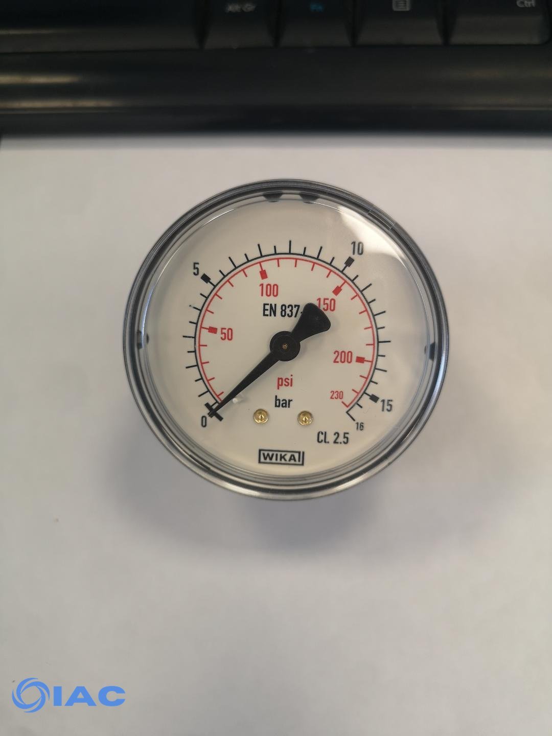 Pressure gauge horizontal 63mm, 0 -16 bar 1/4" MW1663