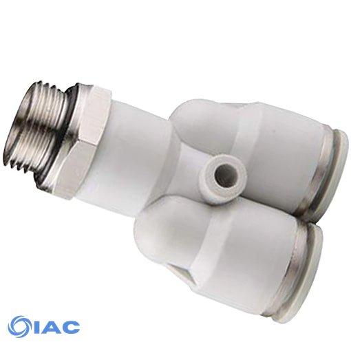 Threaded, Parallel Y Connector BSPP G1/2" x 10mm Tube
