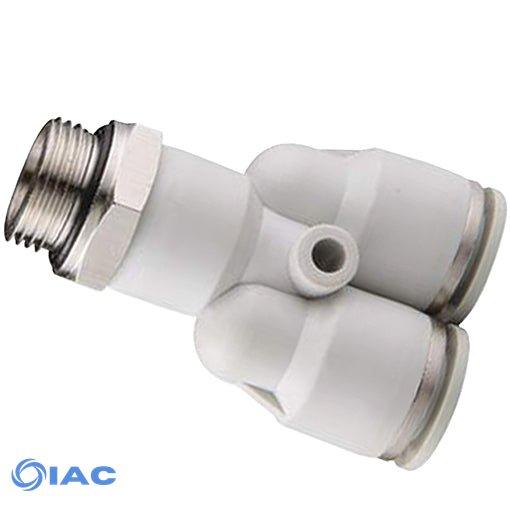 Threaded, Parallel Y Connector BSPP G1/8" x 6mm Tube
