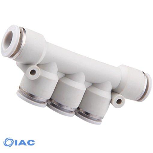 Triple Branch Reducing Manifold Tube:  Inlet 8mm X Outlet 4mm