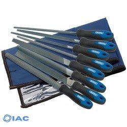 DRAPER 44961 SOFT GRIP ENGINEER'S FILE AND RASP SET, 200MM, BLUE (8 PIECE)