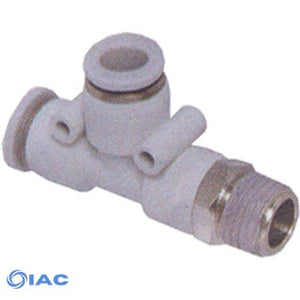 Male Stud Swivel Run Tee BSPT R1/2" X 8mm Tube