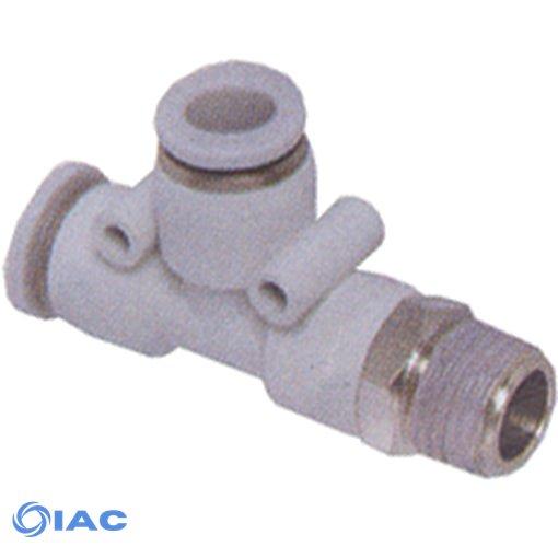 Male Stud Swivel Run Tee BSPT R3/8" X 6mm Tube