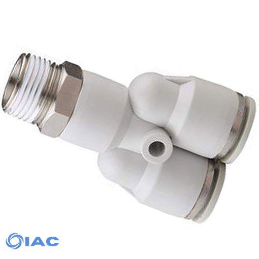 Threaded Y Connector BSPT 1/4" X 8mm Tube APX8-02