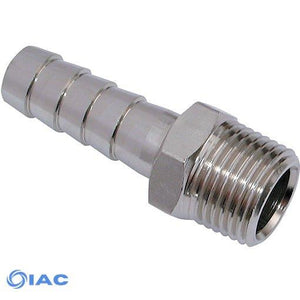 Male Thread BSPT x Hose Tail, Nickel-plated Brass /R1/8" Hose ID 1/8" HT1818NP