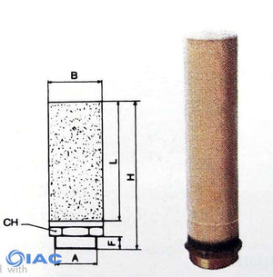 High Volume Exhaust Silencer - Sintered Bronze / Thread BSPT R3/8" / CODE: 3SL