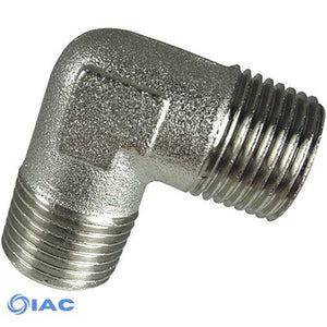 Nickel Plated Equal Elbow Male Thread BSPP G1/8" CODE: EMME18